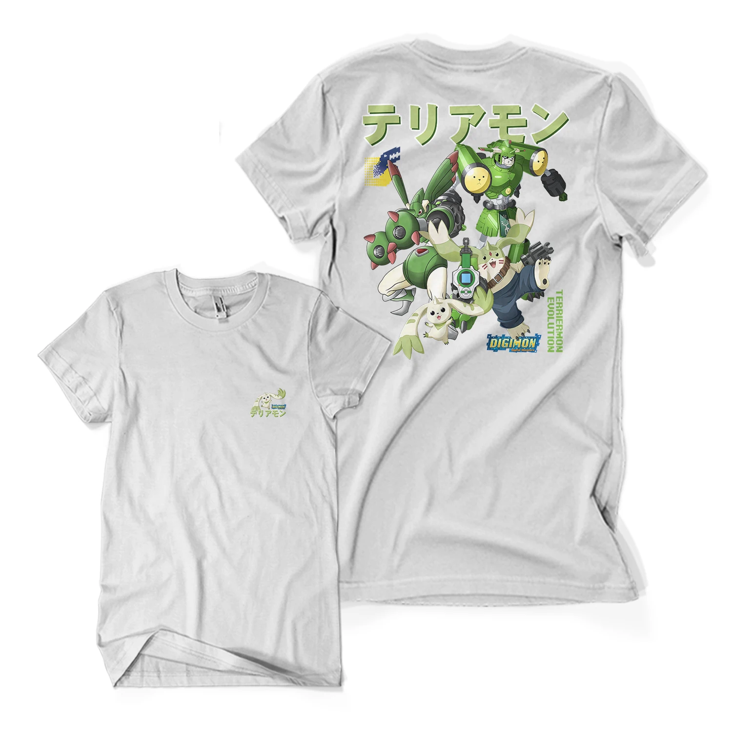 T-Shirt Distro Premium TERRIERMON EVOLUTION Digimon Tamers Anime Manga Otaku Jepang Unisex Dewasa