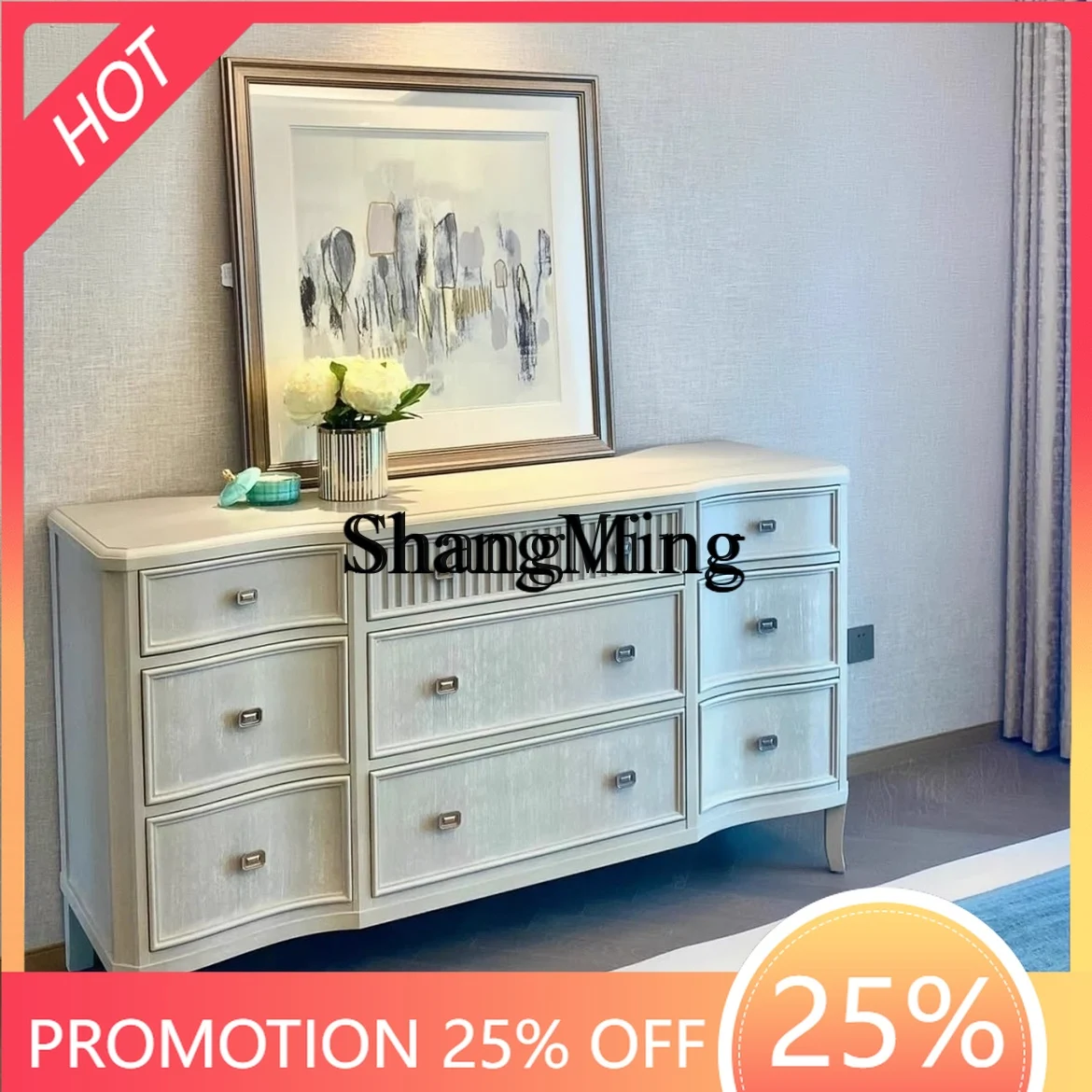 

ZYY household high value retro dining side cabinet solid wood simple modern storage solid wood bucket storage cabinet