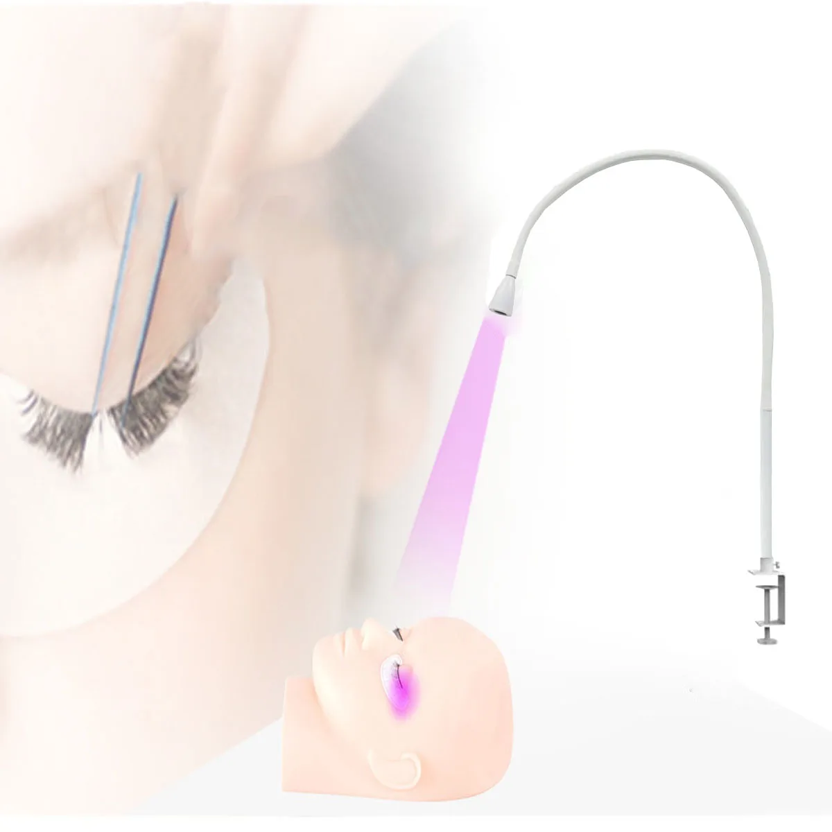 

UV Lash Light for Light Curing UV Eyelash Glue LED Eyelash Extensions Nail Tech Glue Lamp 10W Flexible Gooseneck