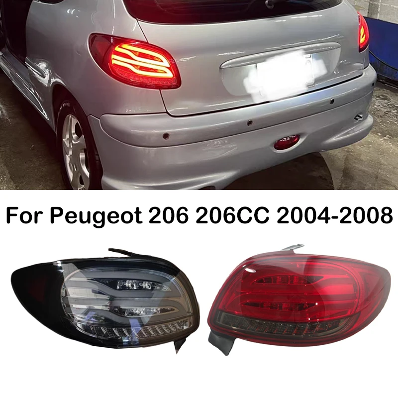 Enquêter arrière de voiture fumé rouge, clignotant, feu stop, KIT 206, 206CC, 2004, 2005, 2006, 2007, 2008, 1 paire