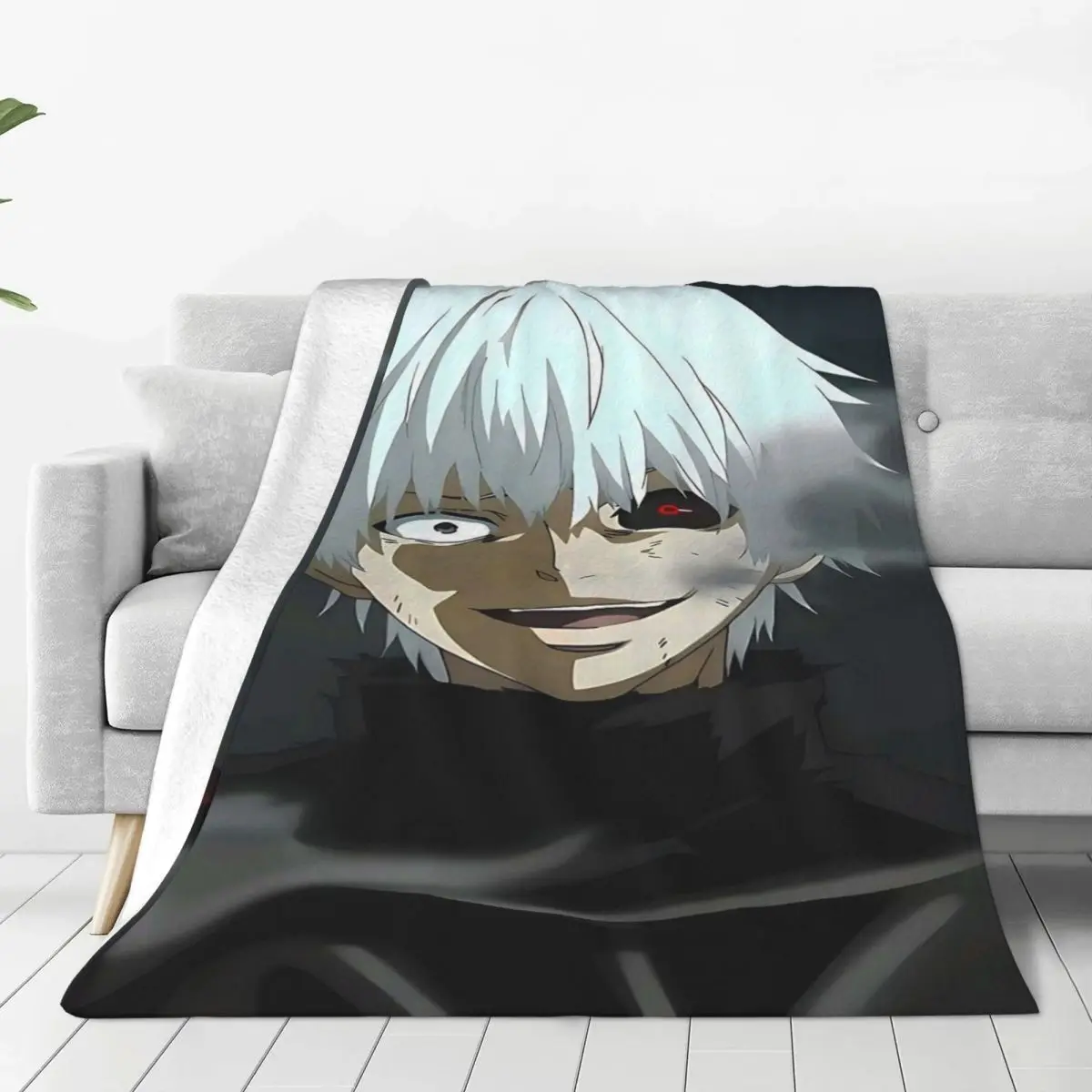 Tokyo Ghoul Anime Blanket Soft Warm Flannel Throw Blanket Cover for Bed Living room Picnic Travel Home Couch