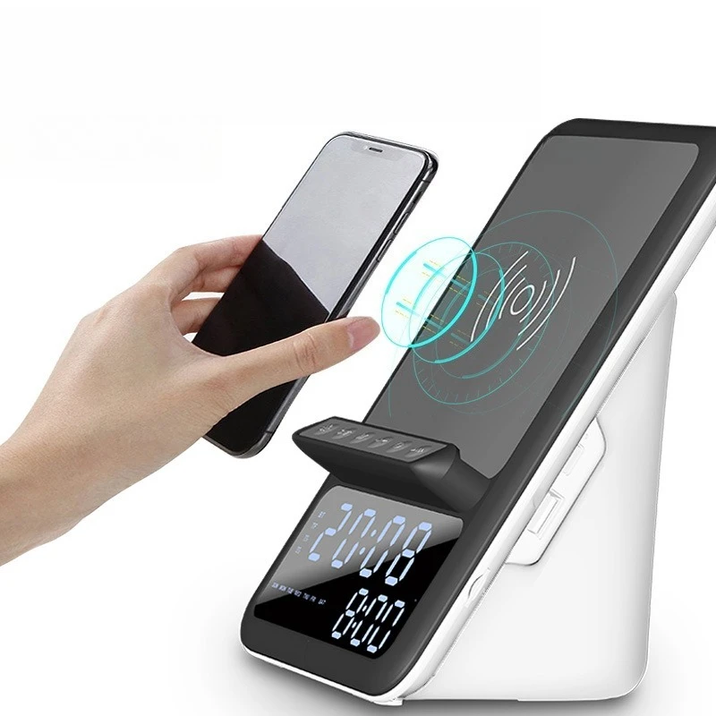 Bluetooth speaker clock alarm clock with wireless charging multi-function Bluetooth speaker mobile phone holder new Bluetooth