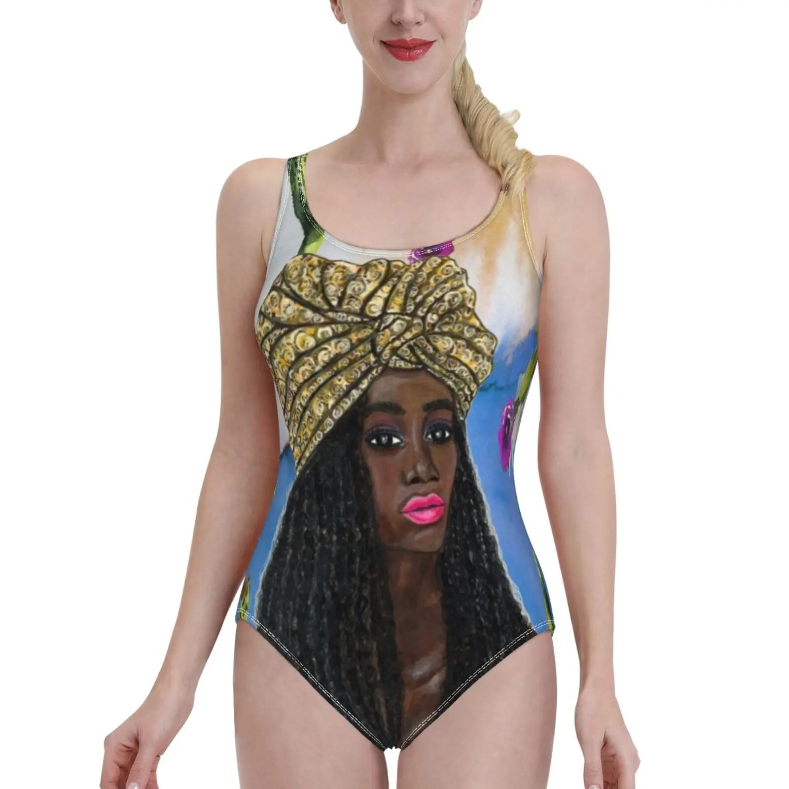 

Boho Goddess Bodysuit One Piece Swimwear Women New Female Beach Swimsuit Bathing Suit Beachwear Blackgirlmagic Blackart