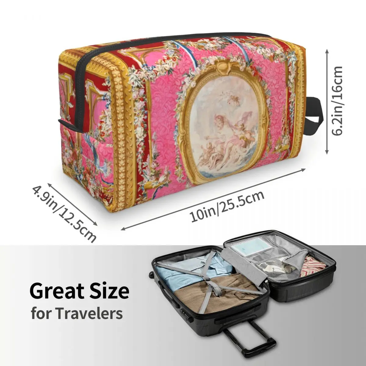 Custom Travel Rococo Renaissance Venuss Emerging Toiletry Bag Boucher Art Makeup Cosmetic Organizer Beauty Storage Dopp Kit Case