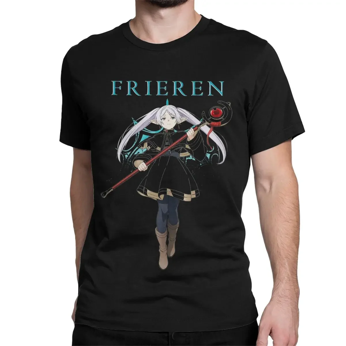 Sousou No Frieren Pure Cotton Clothing  Short Sleeve Tee Shirt T-Shirt Men   Anime Japanese Beyond Journey's End T Shirt