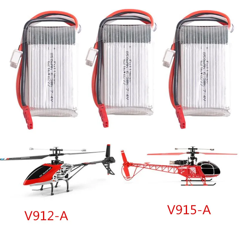 V912-A V915-A V912 V915 Air Pressure Fixed Attitude Remote Control RC Helicopter Spare Parts 7.4V 850MAh Battery