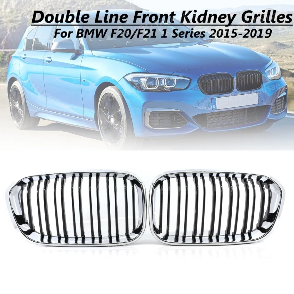 

Car Front Bumper Kidney Grill Racing Grills Chrome Silver Grills Auto Accessories For F20 F21 118i 120i 125i 2015 2016-2019