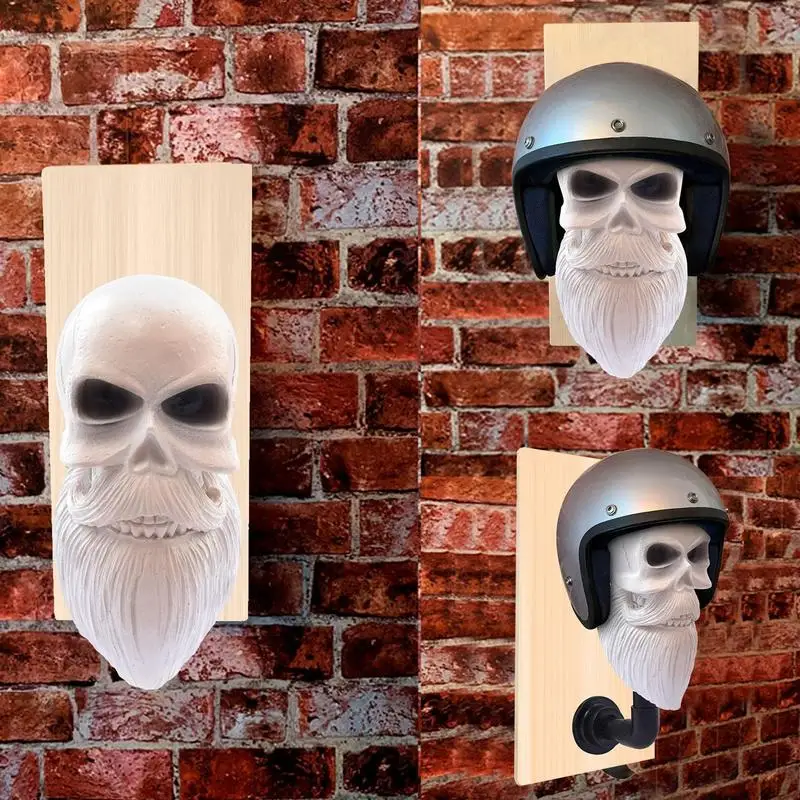 2022 New Motorcycle Helmet Rack Resin Skull Helmet Holder for Bikers  Hanger Wall Mount for Motorcycle Bike Baseball Rugby