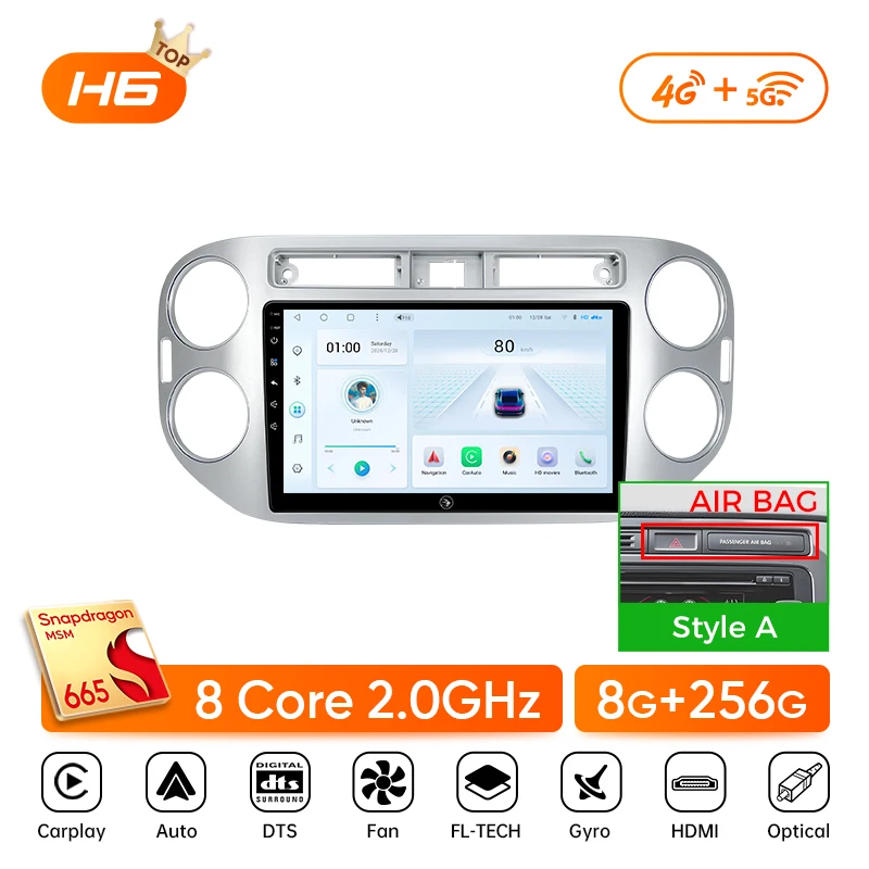Ainavi autoradio voor Volkswagen VW Tiguan 2006 2010 2016 Golf Plus draadloze Carplay Android Auto autoradio multimediaspeler