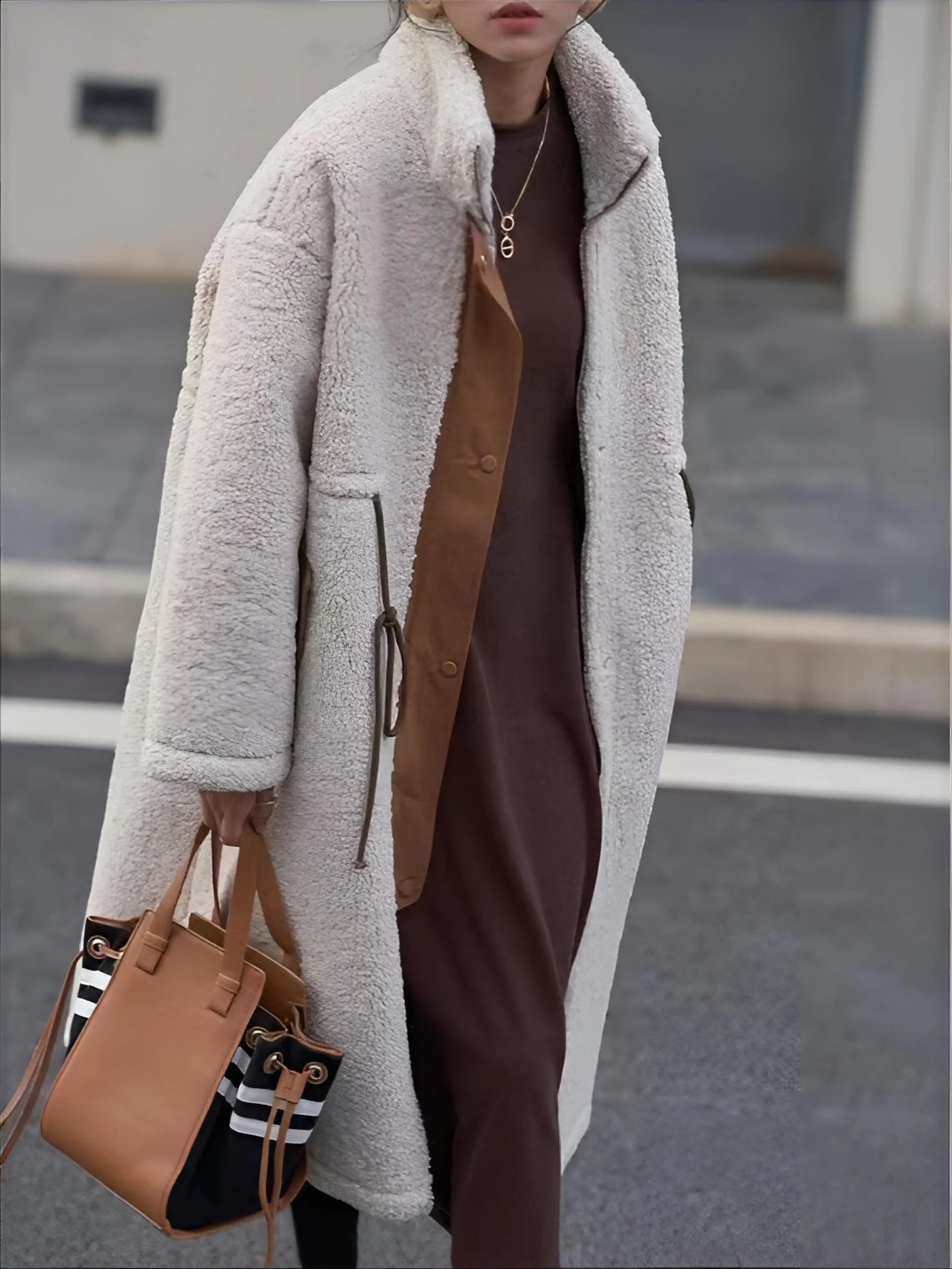 

Lamb Wool Jacket Black Woman Embroidered Detail Needlework Embellishment Stitched Decoration Sewn Ornamentation Threaded Style