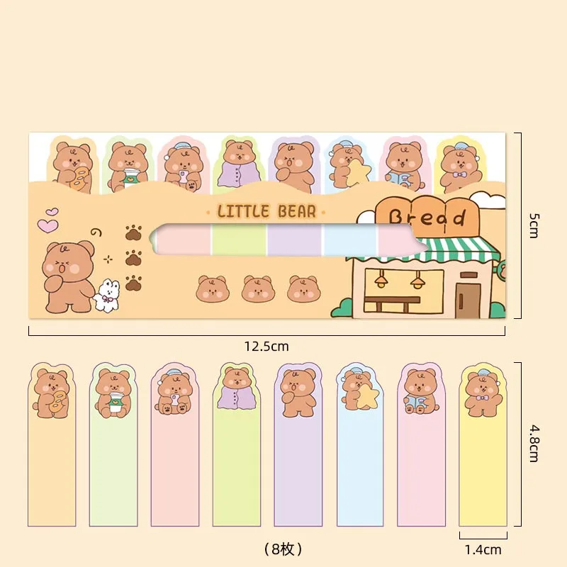 Imagem -05 - Kawaii Urso Coelho Sheep Memo Pad Bonito n Times Índice Sticky Notes Papelaria Etiqueta Etiqueta Material Escolar 40 Pcs por Lote