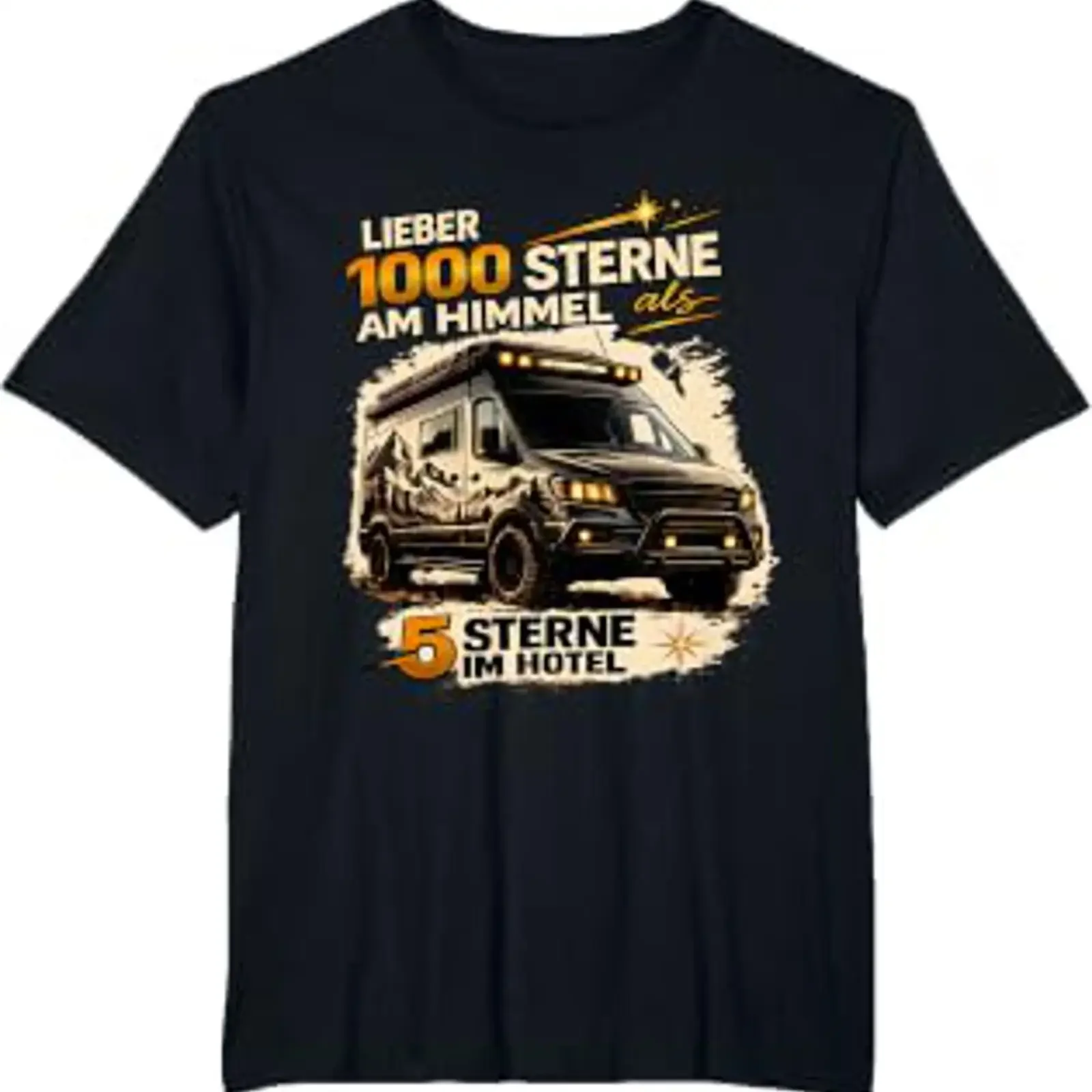 Lieber 1000 Sterne am Himmel als 5 im Hotel T Shirt vintage Washed Stretched Slightly Top For Everyday Wear designer clothes
