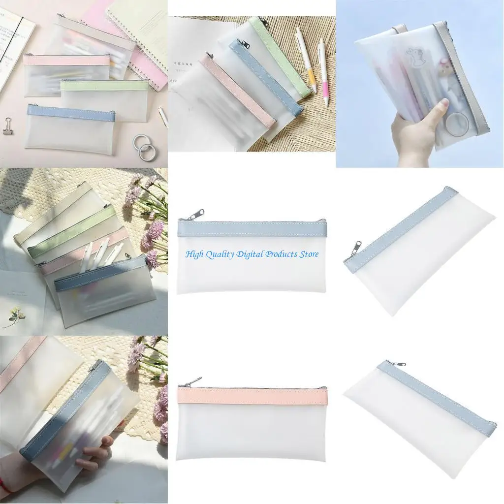 

U2JE Pencil Bag Multifunctional Clear Pen Case Small Zipper Pen Bag Pencil Holder for Pencils Markers Change