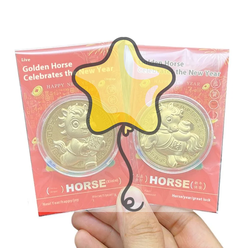 

2026 Zodiac Horse Gold Color Commemorative Coin Decoration Metal Crafts Souvenir Medal Year Of The Horse
