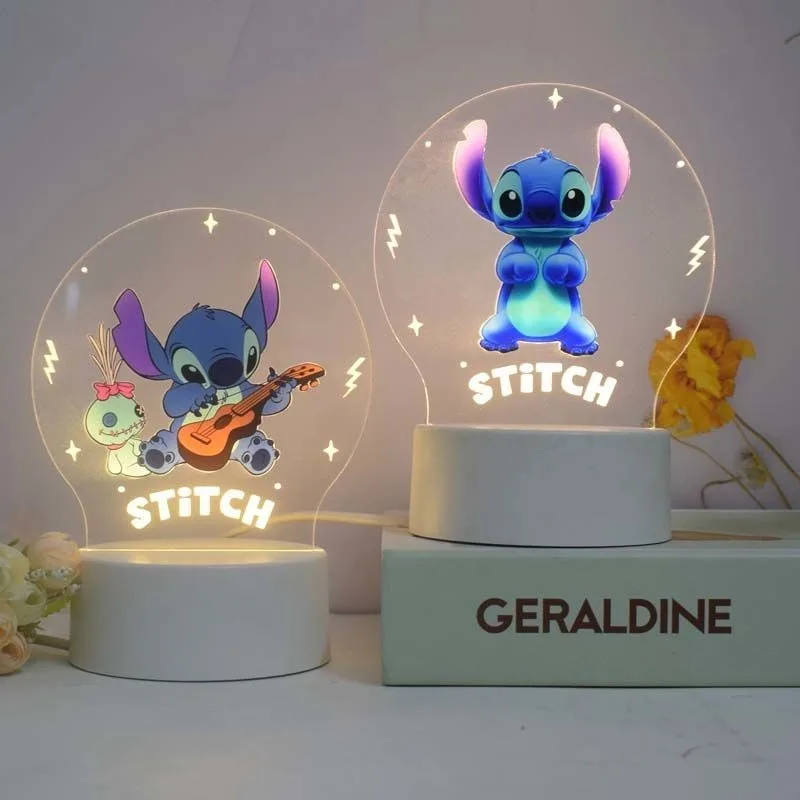 Disney-Lilo & Stitch Cartoon Animation Night Light, Candeeiro de Mesa Decorativo Quarto Infantil, Criativo, Periférico, Presente de Natal