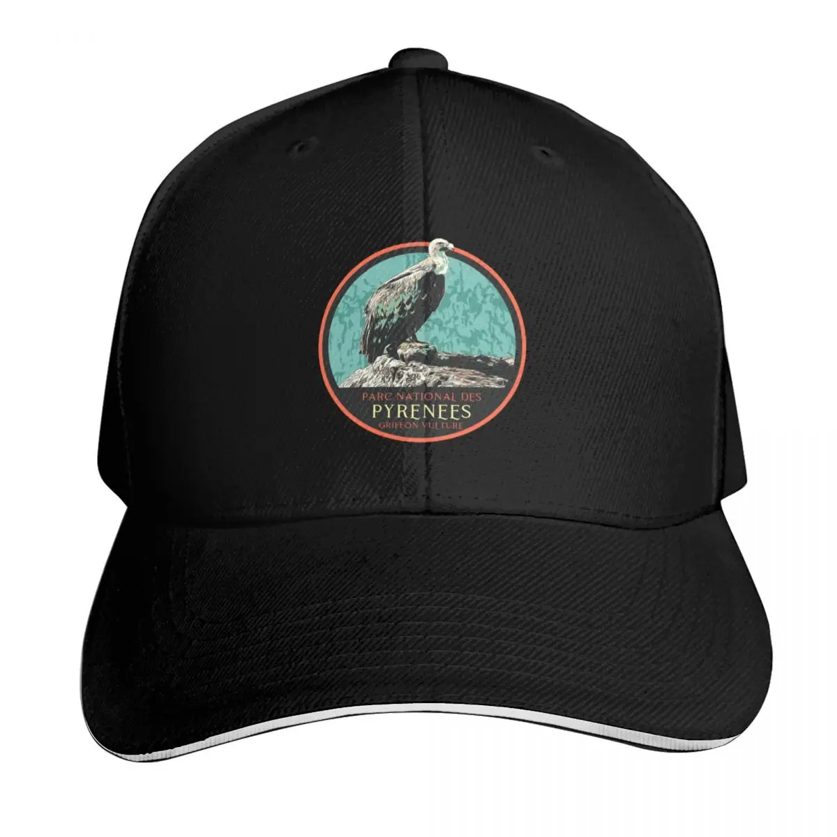 Pyrénées national park France, Europe hiking, vintage travel decal, european vulture Baseball Cap