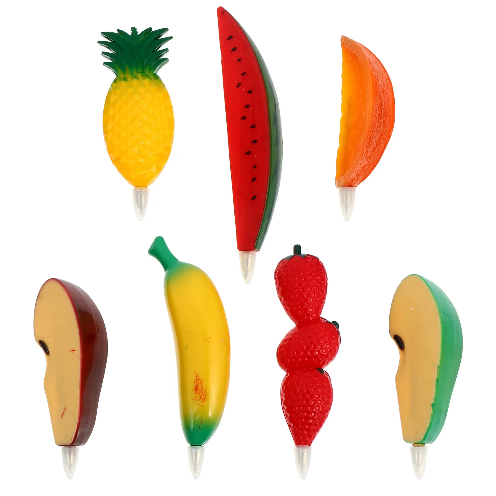 

7Pcs Fruit Vegetable Shaped Gel Ink Pens Set Cute Carrot Strawberry Ergonomic Handle Long Writing Comfort School