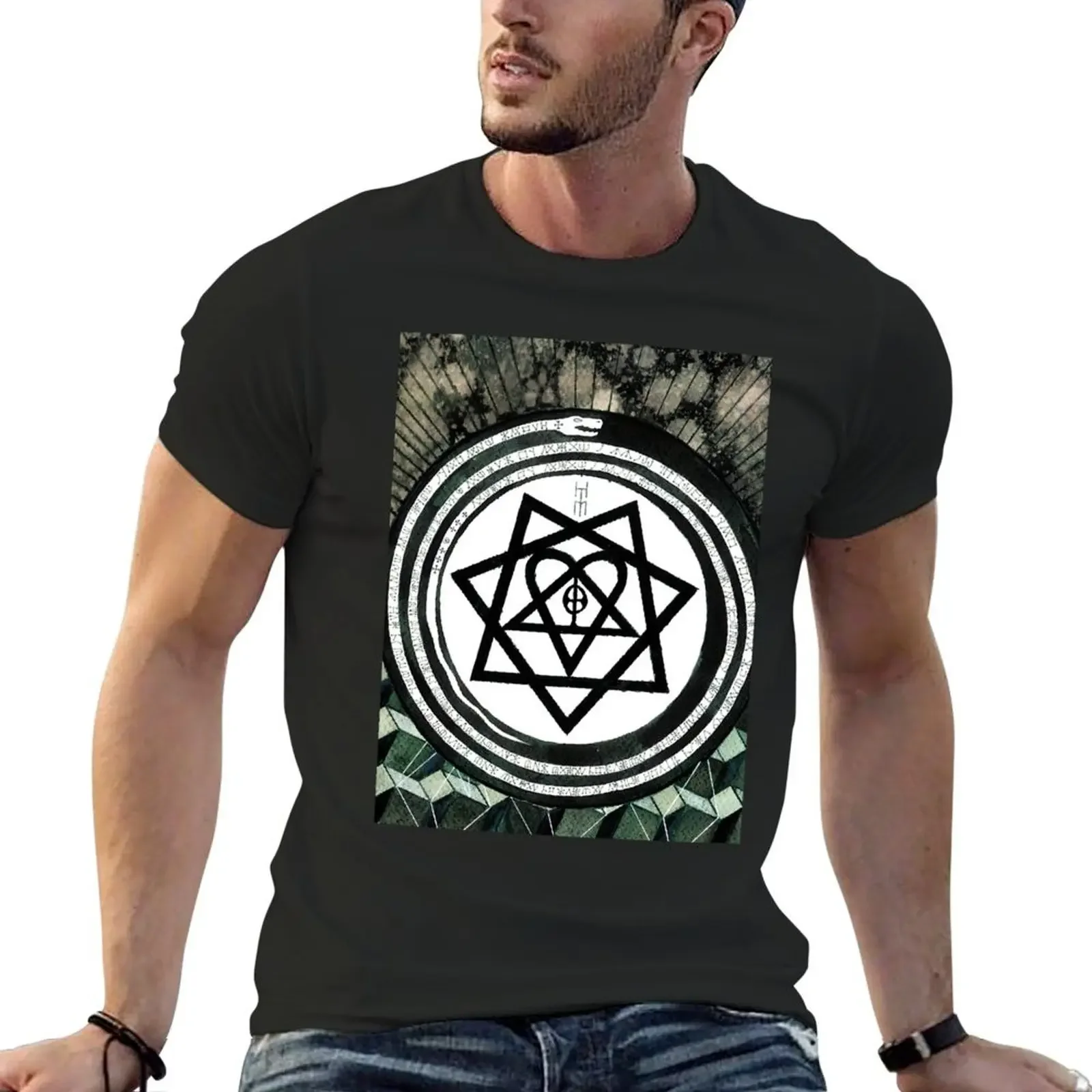 Endowed Mige Sparkling Strong Him Band Tears On Tape Album Cover Ville Valo Heartagram Retro T-Shirt