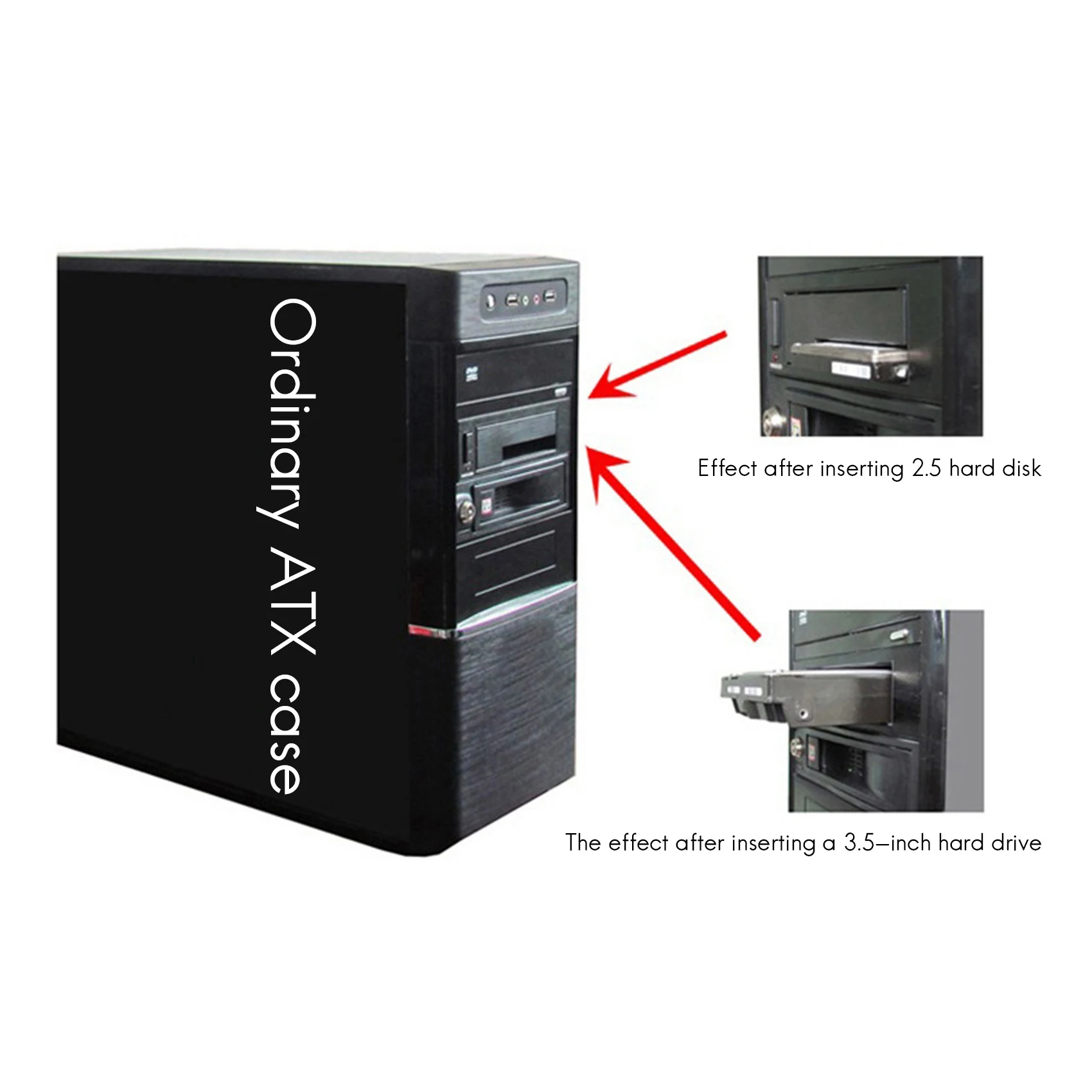 RISEN 5.25 Inch Internal Tray-Less Bay SATA III Hard Drive Backplane Enclosure Hot Swap Mobile Rack for 2.5/3.5 inch HDD