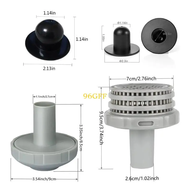 96GF Water Circulation Aboveground Pool Water JetsConnector Nozzle Strainer Hose Hole Plug Inlet Maintenance Accessories