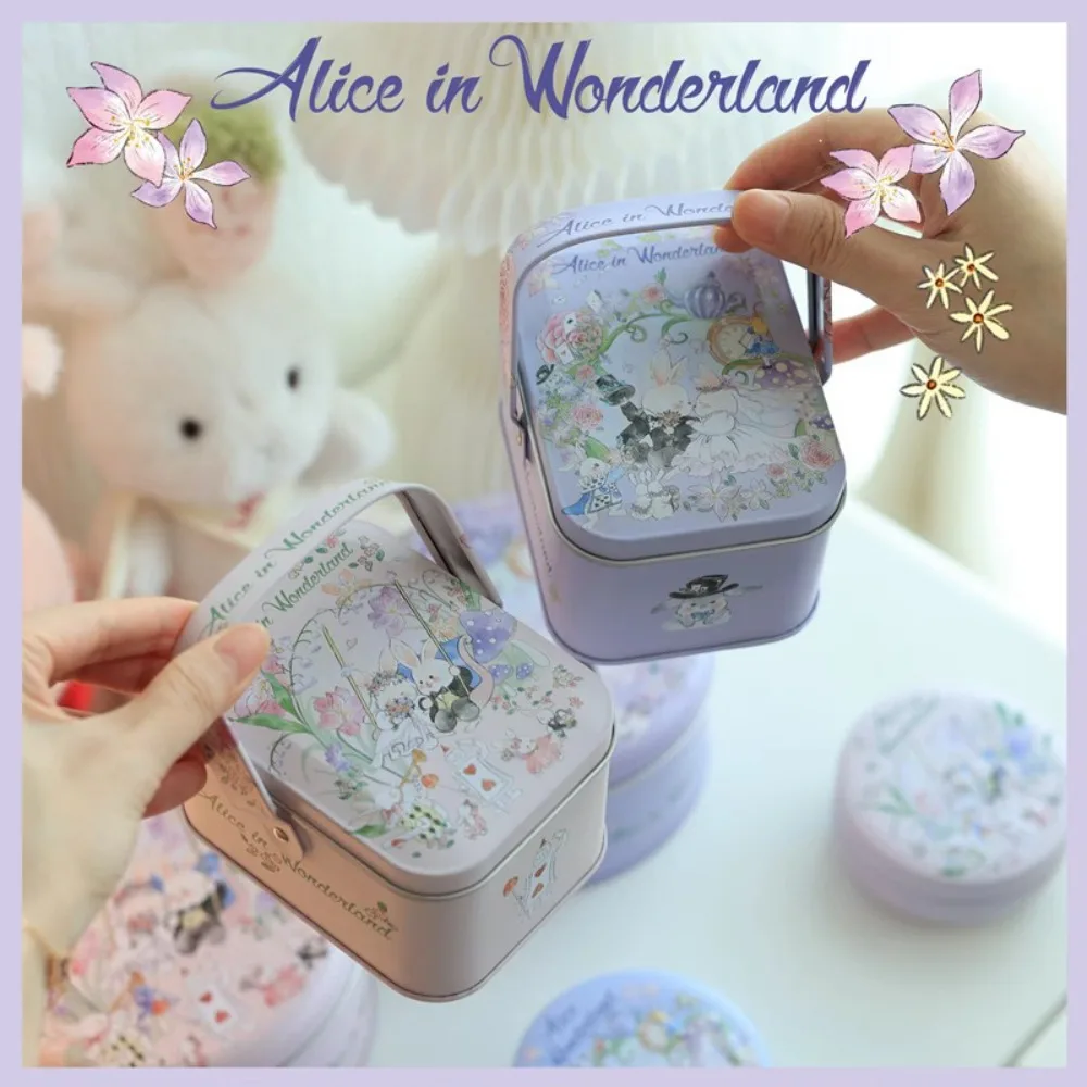 Vintage Small Suitcase Storage Tin Metal Candy Box Gift Box Cookie Gift Box Small Suitcase Sundries Organizer Storage Can Cute