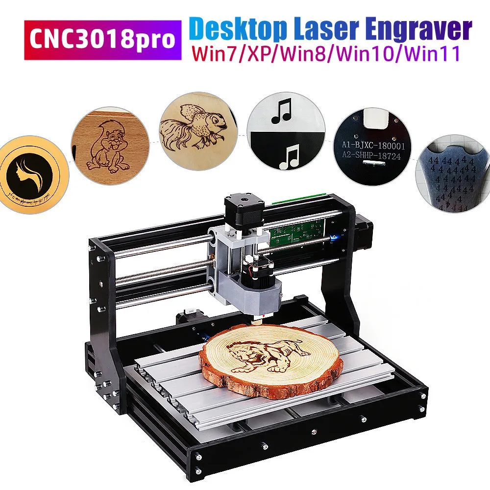 Grabador láser de escritorio CNC3018pro, máquina enrutadora CNC de 300x180mm, máquina cortadora de madera, plástico, acrílico y PVC, máquina de grabado DIY