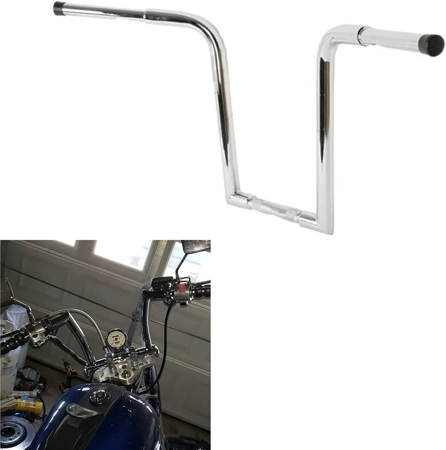 

Хромированные вешалки Rise Ape 16 дюймов, руль 1-1/4 дюйма для Harley FLST FXST Sportster XL883 XL1200