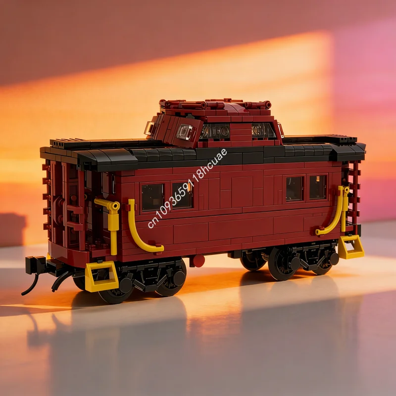 

876 деталей MOC City Trains PRR Caboose, конструктор, архитектурная модель, креативный рождественский подарок, игрушка для самостоятельной сборки, развивающая игрушка для детей