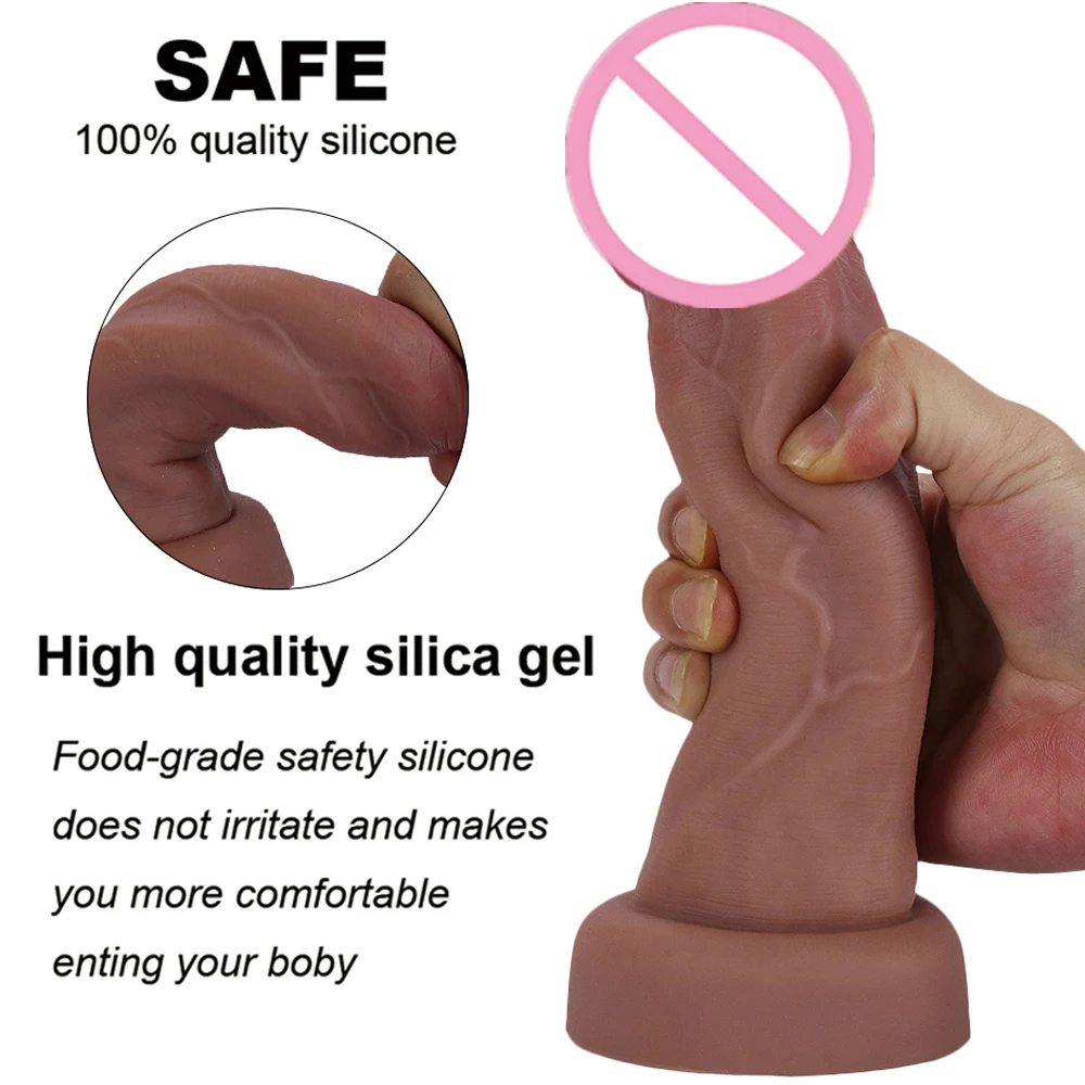 Realistic Dildos Big Glans With Suction Cup Vagina Anal Sex Toys For Woman Strapon Soft Penis Butt Plug Adults Cock Masturbator