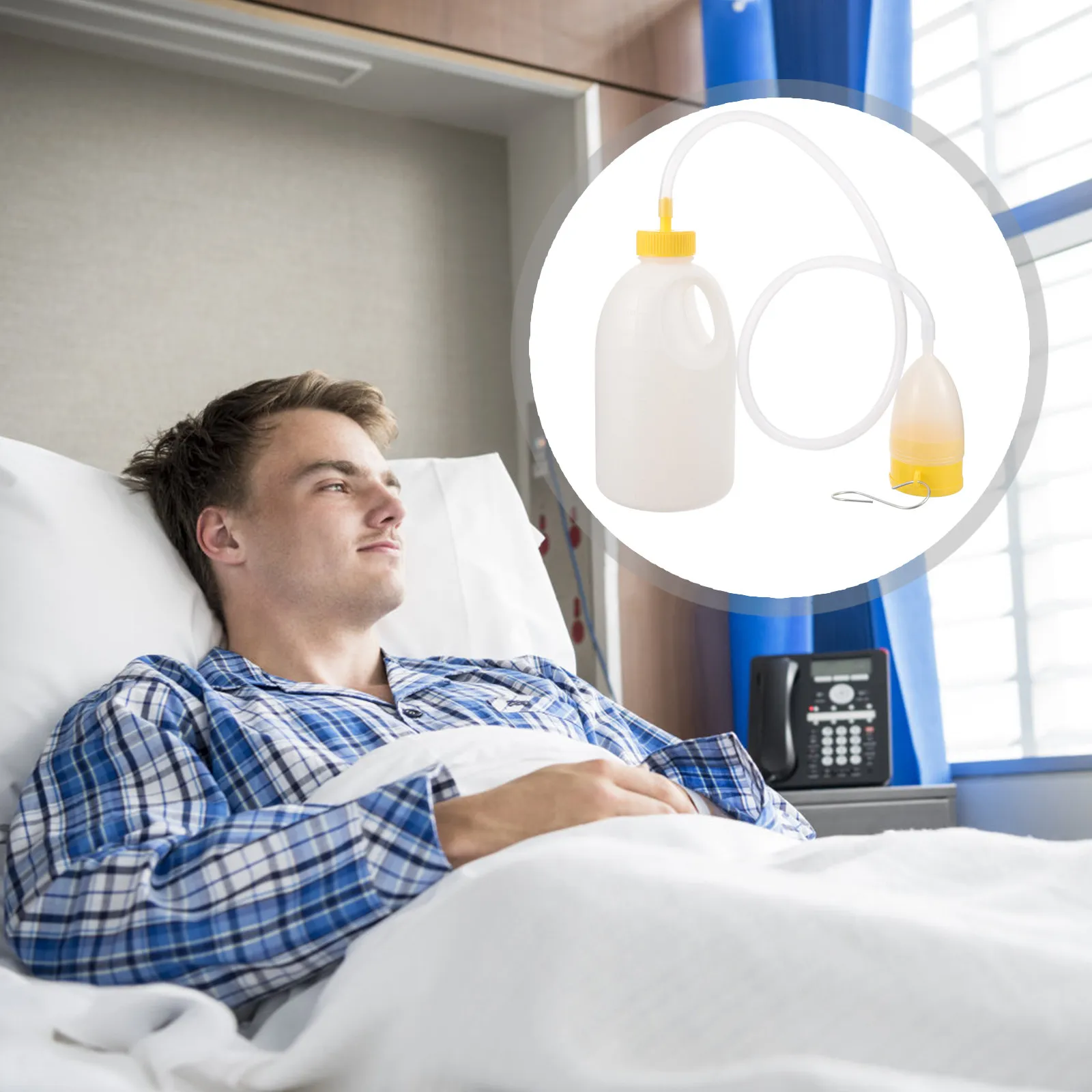 

Многоразовый пластиковый мочеприемник для мужчин, 2000 мл, с герметичной крышкой, для использования в больницах, при лежачем состоянии, в автомобиле, в поездках, на природе, в кемпинге