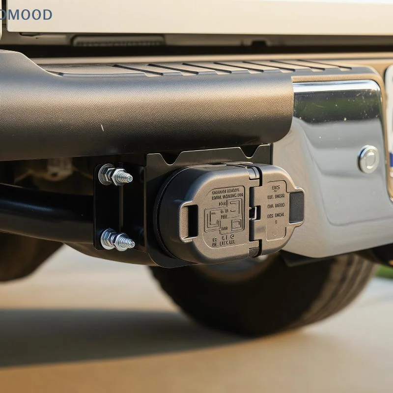 【CR】7 Way 4 Pin Wire Trailer Tow Connector Plug Rear Bumper Hitch Harness Replacement for Ram Ensures Secure Towing Connections
