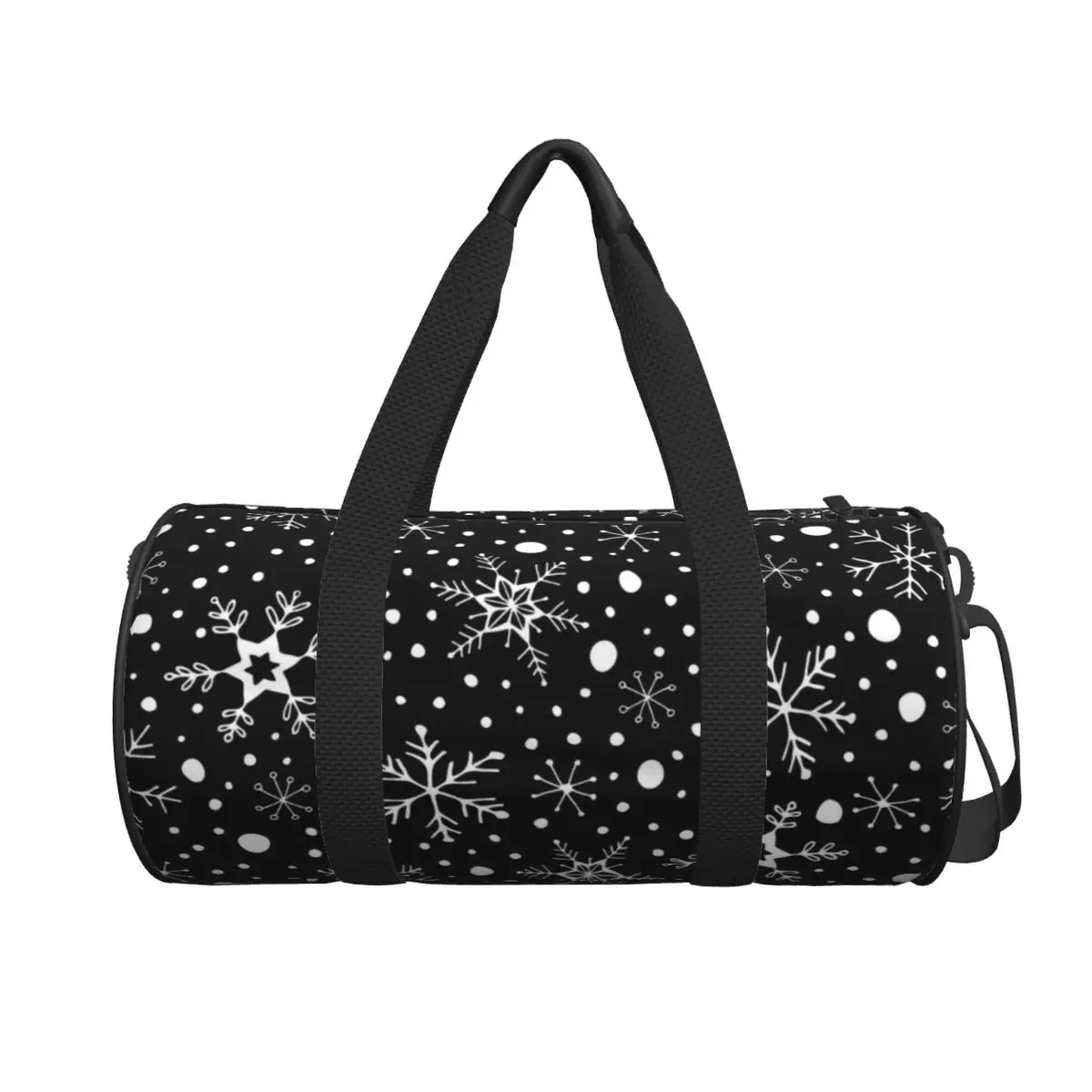 

Рождественские снежинки, черная спортивная сумка, спортивные сумки для плавания, пара, большая вместительная графическая сумка для фитнеса, портативные сумки