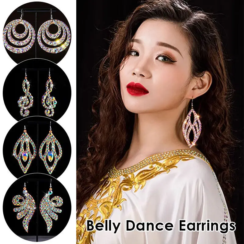 Bling Bling Rhinestone Earrings Stretch Sparking Belly Dance Accessories Costume Belly Jewelry Accessory Dancing Earring