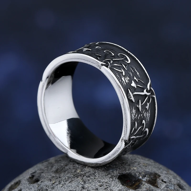Fashion Style Stainless Steel Mushroom Ring Fashion Men And Women Retro Punk Hip Hop Jewelry Ring For Man Wholesale 2022 V194