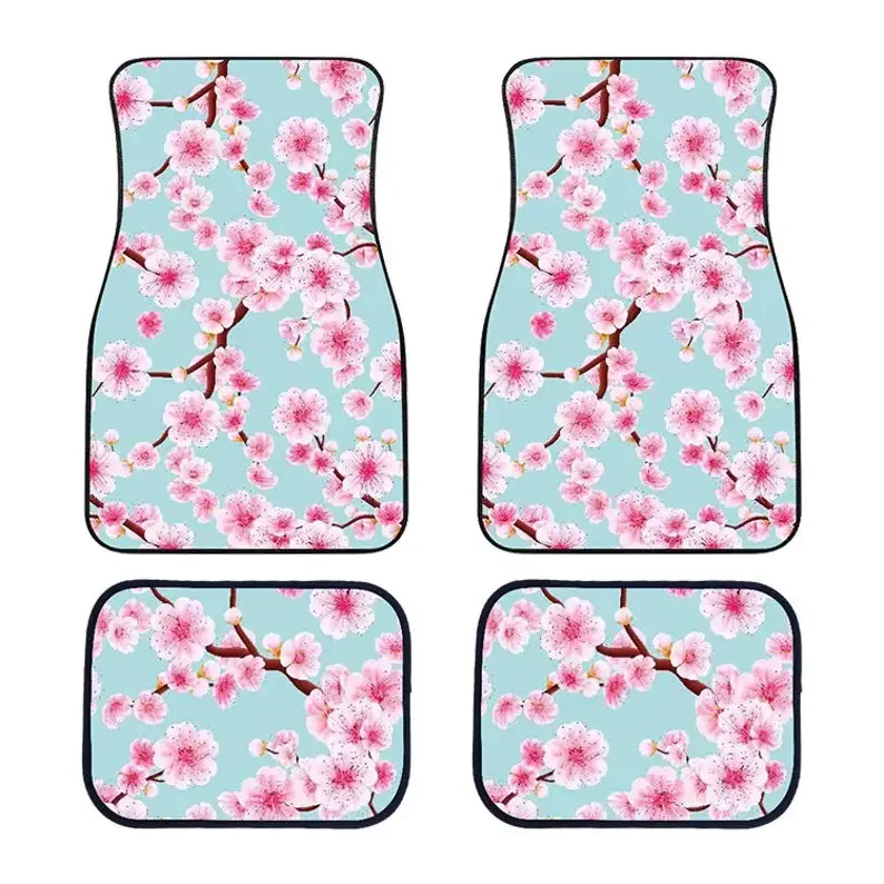 Cherry Blossom Pink Car Floor Mats Interior Accessories Suitable for Most Car Non-Slip Floor Mats Carpet Universal