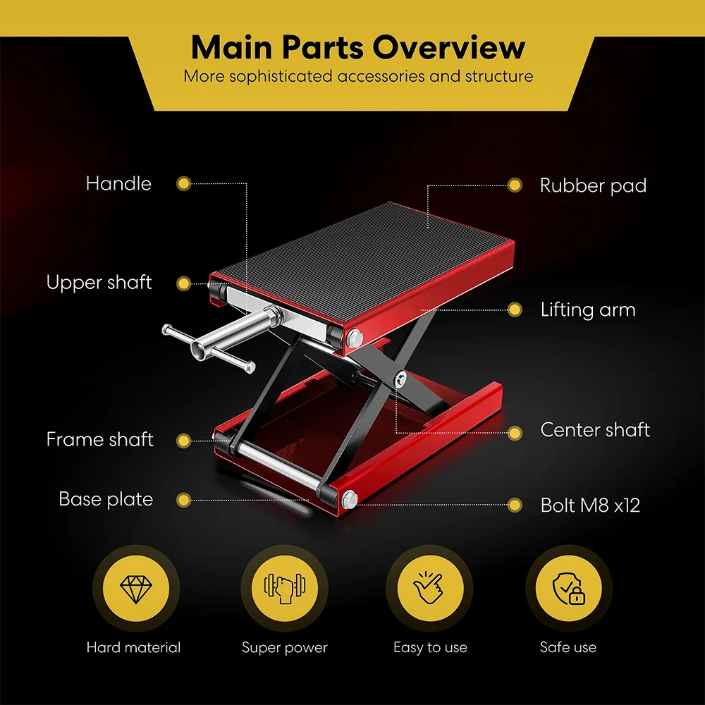 Motorcycle Jack 1100 Lbs Heavy Duty Motorcycle Lift Table Center Scissor Lift For Motor Bicycle ATV Work Stand Motorcycle Repair