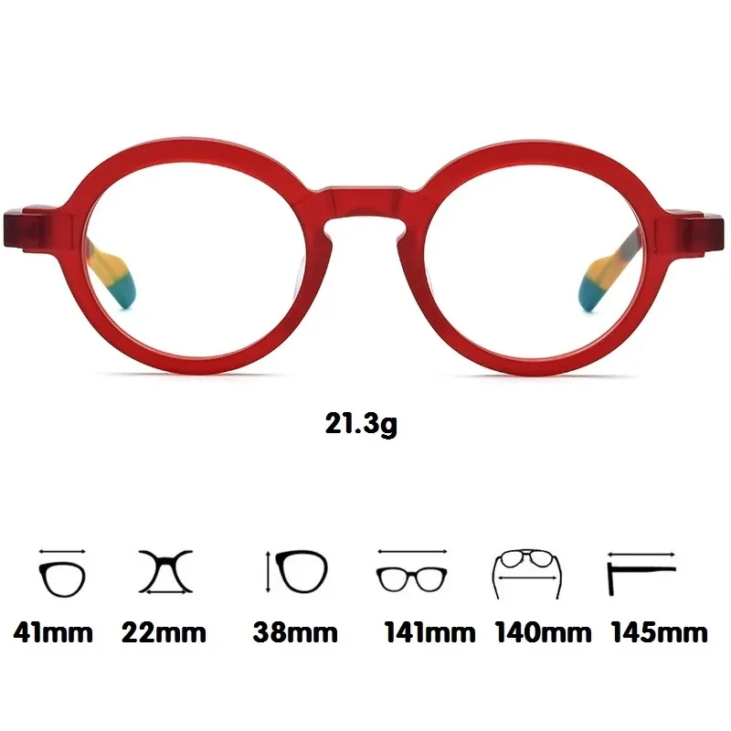 Cubojue Matte Multicolor Tortoise Reading Glasses Men Women Small Round Eyeglasses Frame Male Anti Blue Light Presbyopia Acetate