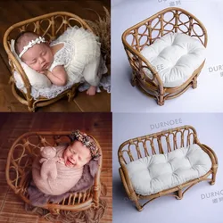 Cama para recién nacido, silla de fotografía, cesta Retro, alfombrilla de fotografía para bebé, cojín de Pose infantil, accesorios de estudio de tiro