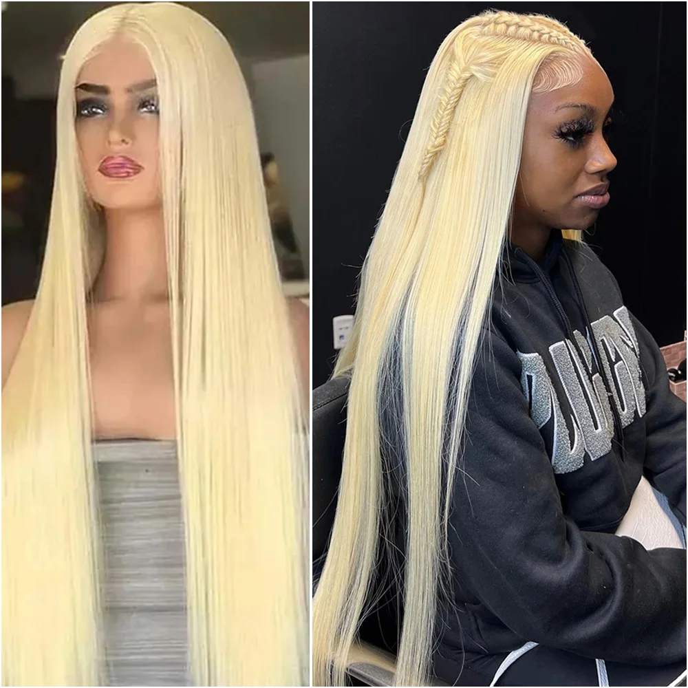 

40-дюймовый парик из натуральных волос с HD-кружевной передней частью 13x6, прямые волосы, для женщин, предварительно выщипанные, плотность 200%, 13x4, 613 медово-русый парик с кружевной передней частью