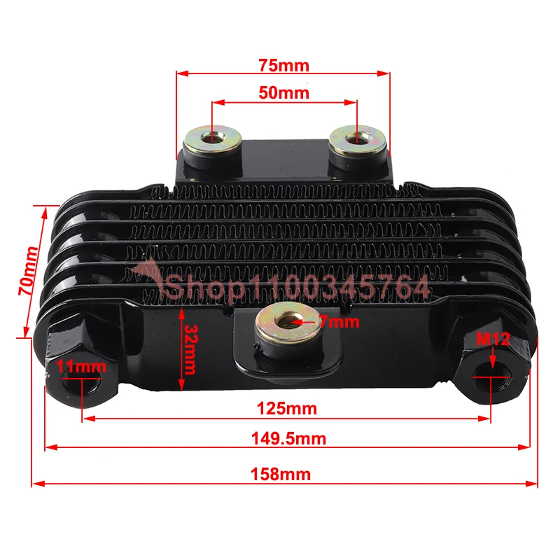 Motorcycle Aluminum Oil Cooled Radiator Cooler Cooling System for Honda Yamaha Pocket Dirt Bike 125cc 250cc Accessories