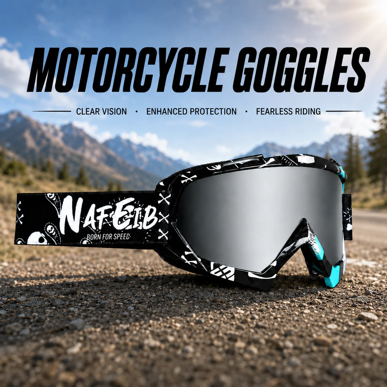 Men's Motocross Goggles Protective Safety Glasses for Dirt Bike ATV Skiing Enduro MTB Racing - Motorcycle Sunglasses