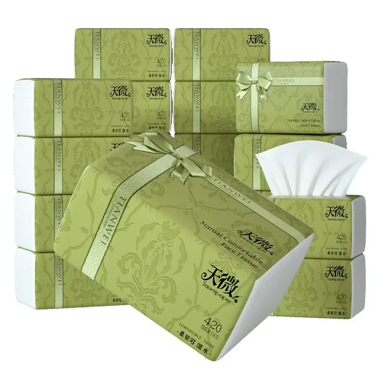 Caixa cheia de papel higiênico, guardanapos domésticos, tecidos macios, papel de gaveta, 2 pacotes