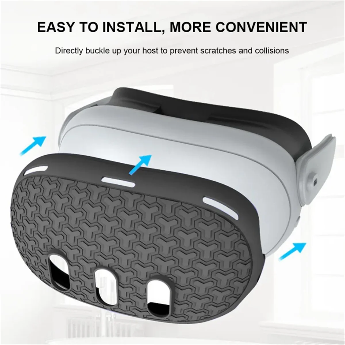 غطاء عدسة واقية لـ Quest 3 استبدال وسادات أنف مقاومة للتسرب ملحقات الواقع الافتراضي 7 قطع حافظة واقية من السيليكون باللون الأسود