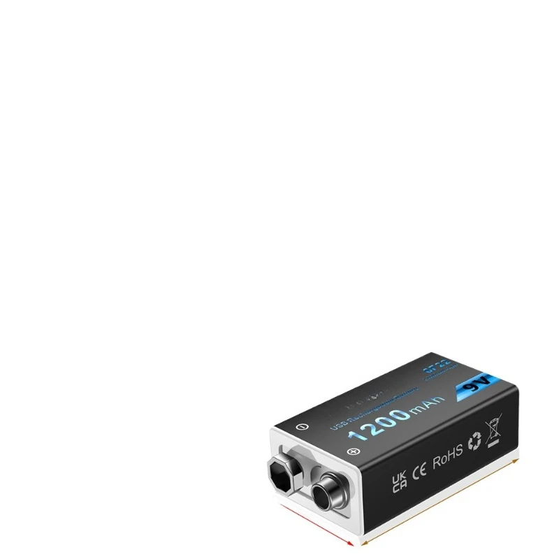 2PCS 1200mAh For Metal Detector Microphone Toy Multimeter 9V Rechargeable Battery 6F22 9V Micro USB Charging Batteries