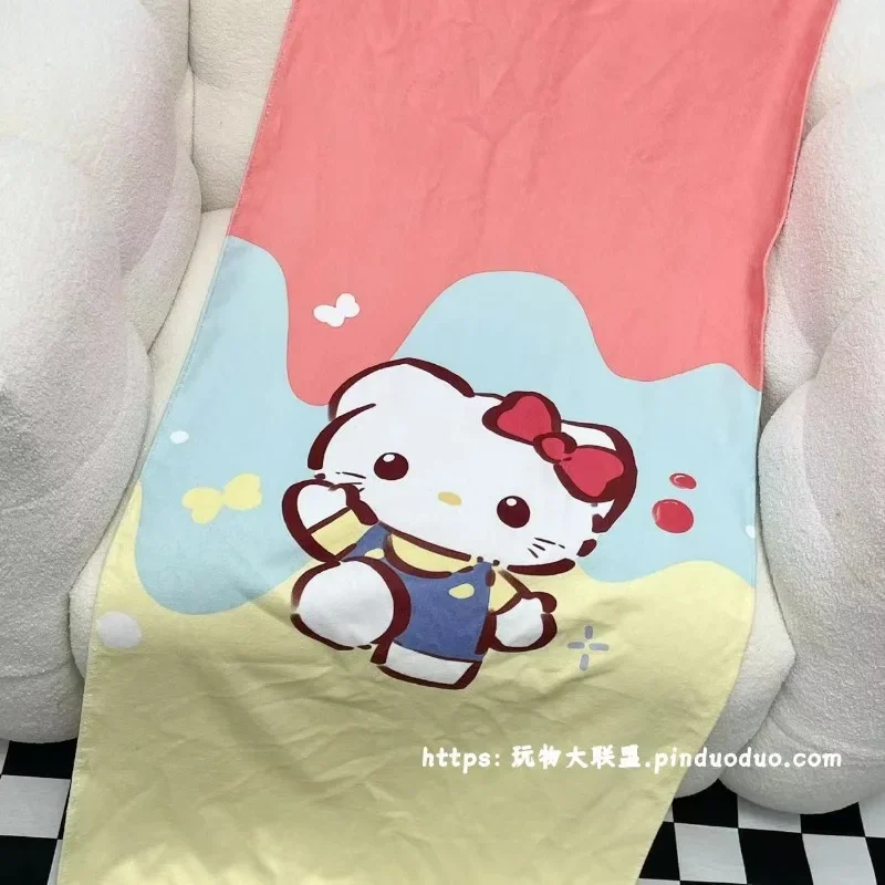 Cute Hello Kitty family Cinnamoroll Pompom Purin Kuromi anime cartoon kawaii trendy girly heart travel convenient bath towel