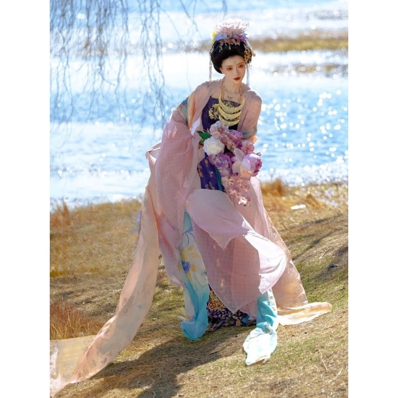 Tang made lady picture restoration big sleeve shirt Tang wind spring summer daily national style