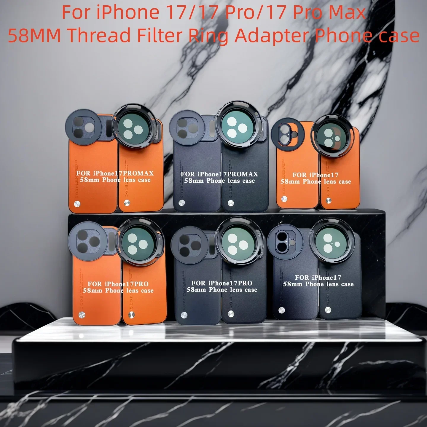 

58MM Thread Interface Filter Ring Adapter Phone Case For Iphone 17 / 17 Pro / 17 ProMax Support Universal CPL VU Star Filter