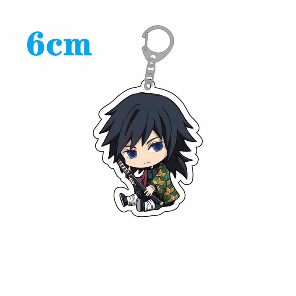 Anime Peripheral Acrylic Keychain Cartoon Character Ornament Key Bag Pendant Clothing Accessories Gifts Demon Slayer 6cm