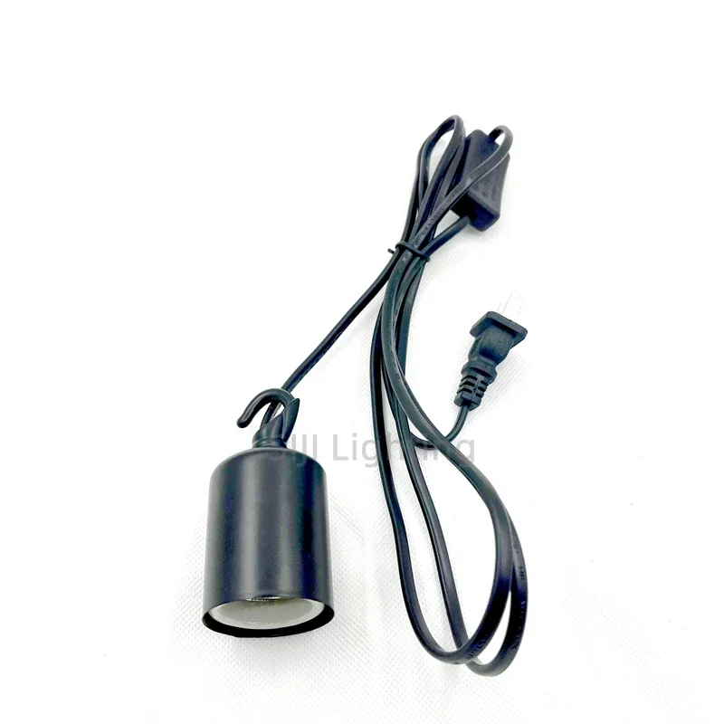 Iron Lamp Base ON /OFF Switch Cable Wire with E27 Ceramic Lamp Socket Rocker Switch Wire Metal Lamp Holder For LED Chandeliers