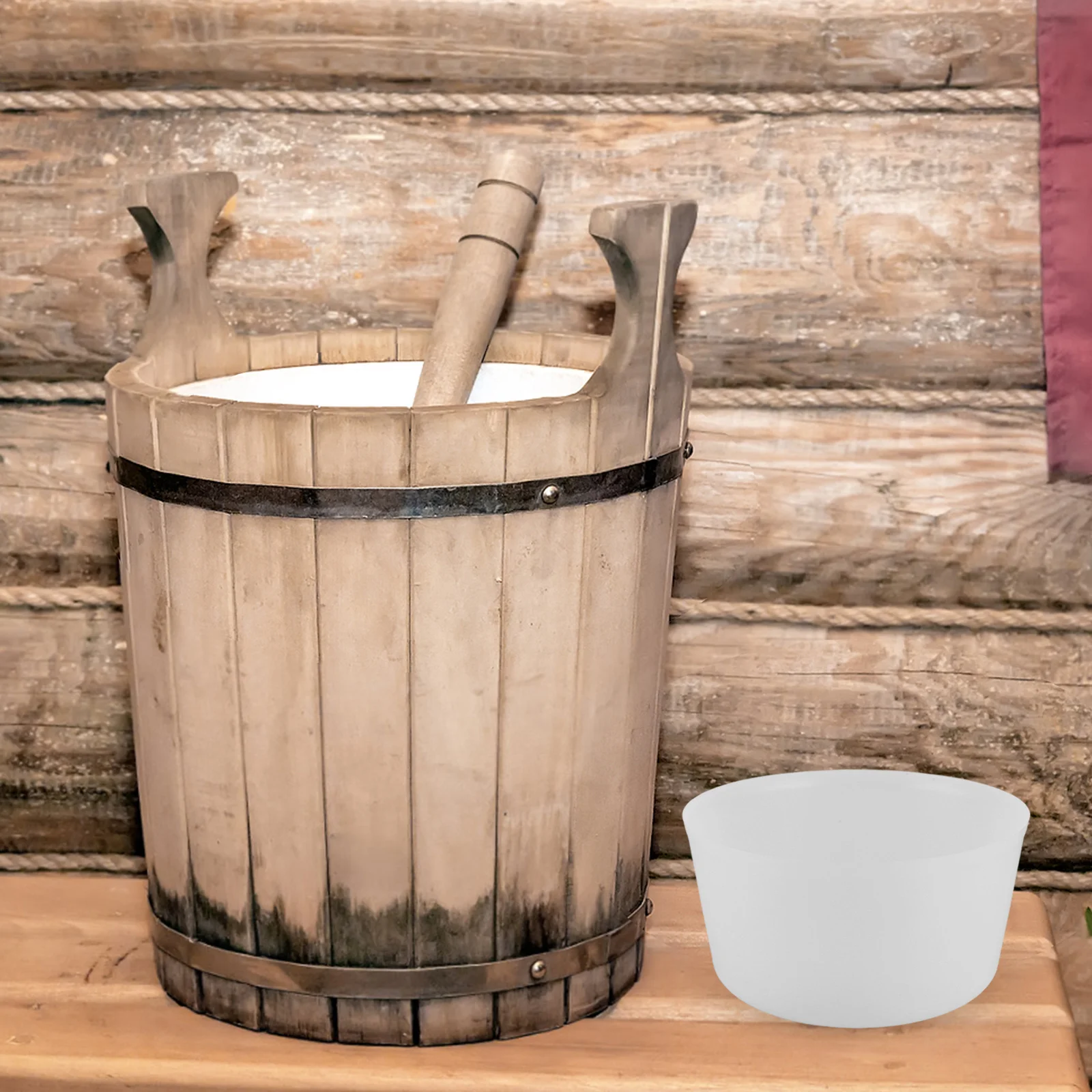 

2pcs Sauna Bucket Liner Insert 4L Plastic Replacement For Wooden Sauna Barrel Easy Clean Reusable Foot Bath Liner Spa